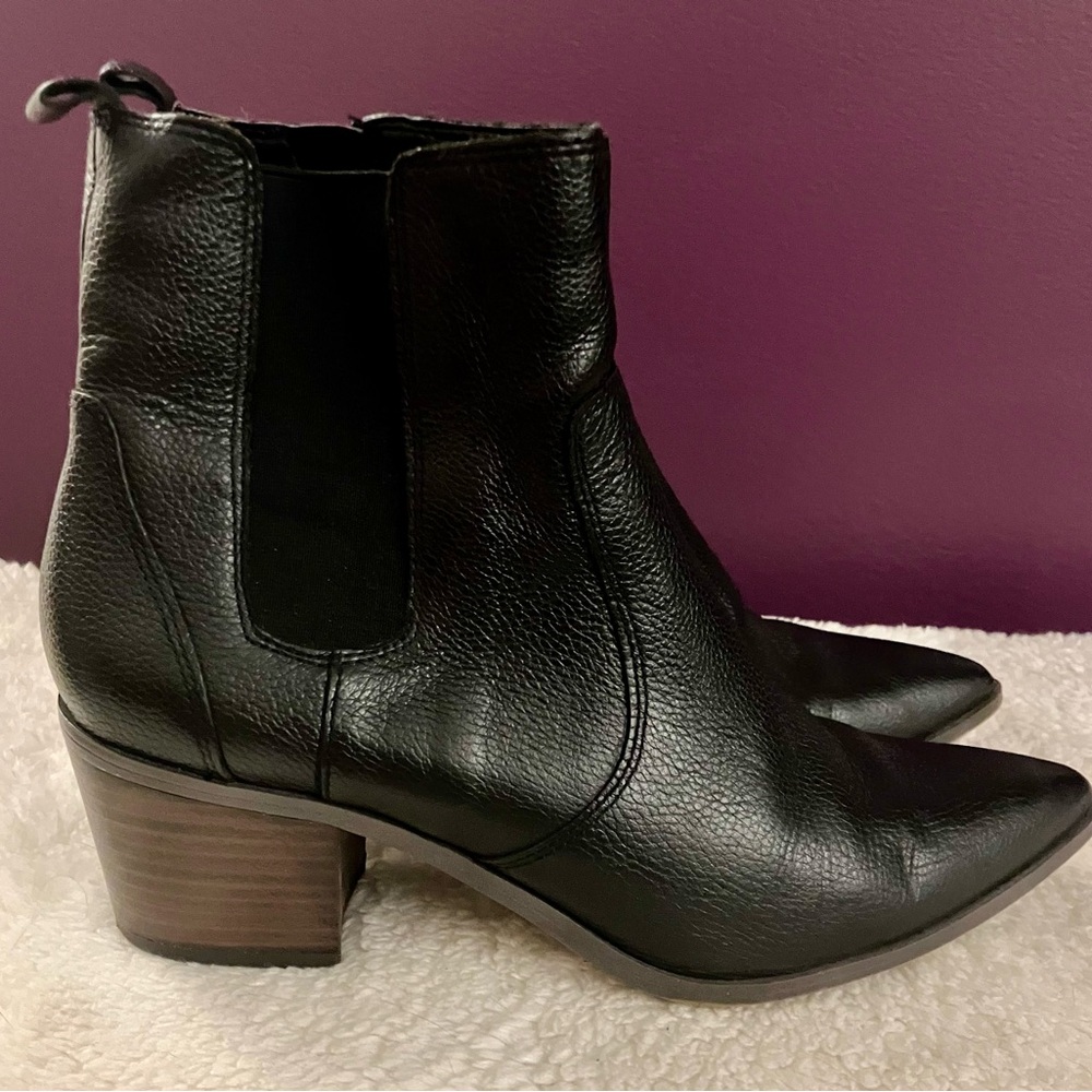 Franco Sarto Black Leather Ankle Booties